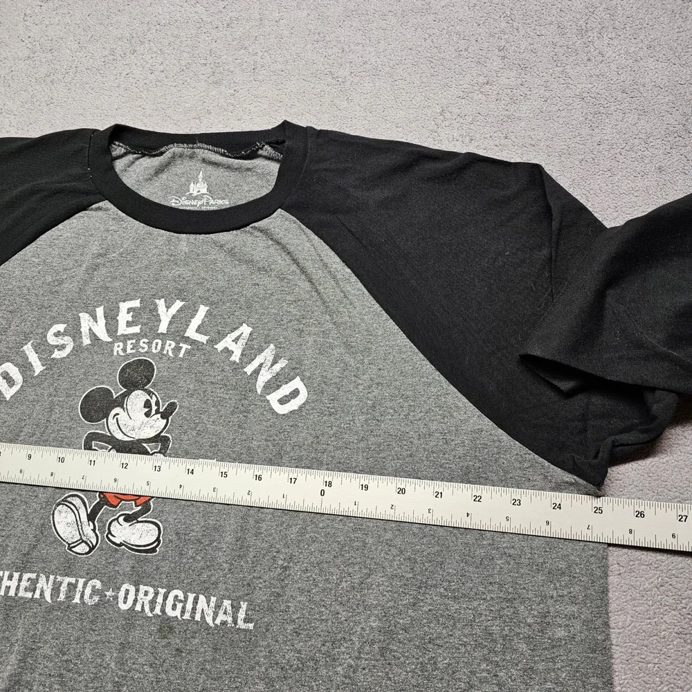 Disney‎ Parks Disneyland Resort Mickey Mouse Raglan Baseball Tee Gray Black XXL